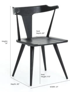 Lawnie Dining Chair -Hearth & Home Store lawnieblackdimensions 1 359fdd46 32a8 4382 82b1 643baa71ff73